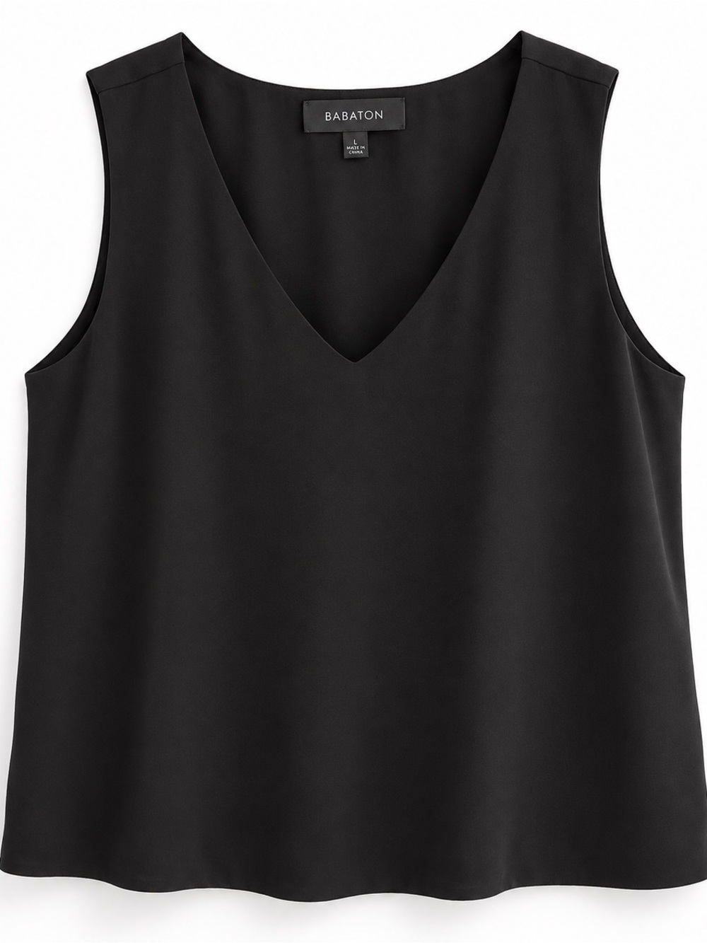 Aritzia Babaton Murphy Blouse Black V-Neck Sleeveless Size L